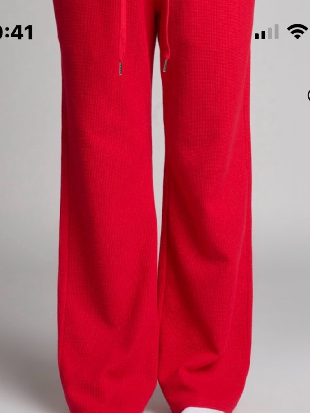 Comfrt Waffle Knit Pants in Cherry